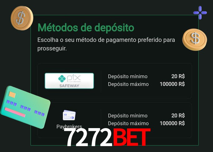 O cassino 7272bet oferece uma grande variedade de métodos de pagamento